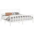 Cadre de lit Blanc Bois de pin massif 200x200 cm