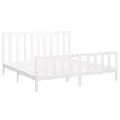 Cadre de lit Blanc Bois de pin massif 200x200 cm