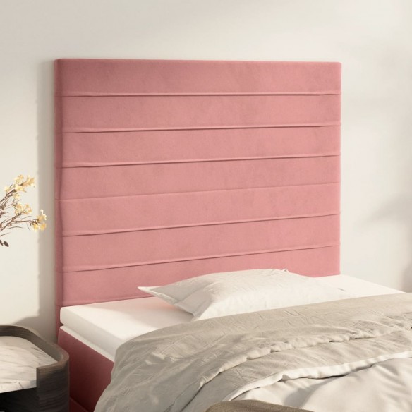 Têtes de lit 2 pcs Rose 100x5x78/88 cm Velours