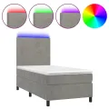 cadre de lit avec matelas LED Gris clair 100x200 cm