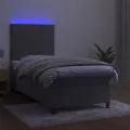 cadre de lit avec matelas LED Gris clair 100x200 cm