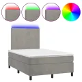 cadre de lit avec matelas LED Gris clair 120x200 cm