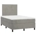 cadre de lit avec matelas LED Gris clair 120x200 cm