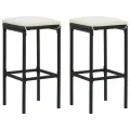 Ensemble de bar 3 pcs Résine tressée Noir