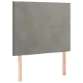 cadre de lit et matelas Gris clair 100x200cm Velours