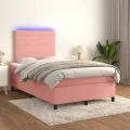 cadre de lit avec matelas LED Rose 120x200cm Velours