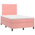 cadre de lit avec matelas LED Rose 120x200cm Velours