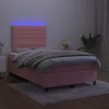 cadre de lit avec matelas LED Rose 120x200cm Velours