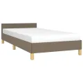Cadre de lit avec tête de lit Taupe 90x190 cm Tissu