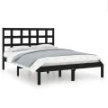 Cadre de lit Noir Bois massif 140x190 cm