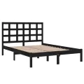 Cadre de lit Noir Bois massif 140x190 cm