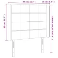 Tête de lit à LED Gris clair 83x16x118/128 cm Velours