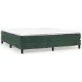 cadre de lit et matelas Vert foncé 160x200cm Velours