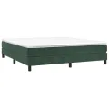 cadre de lit et matelas Vert foncé 160x200cm Velours