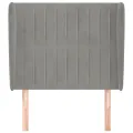 Tête de lit avec oreilles Gris clair 83x23x118/128 cm Velours