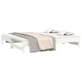 Lit coulissant Blanc 2x(80x200) cm Bois de pin massif