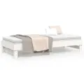Lit coulissant Blanc 2x(80x200) cm Bois de pin massif