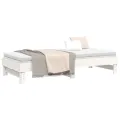 Lit coulissant Blanc 2x(80x200) cm Bois de pin massif
