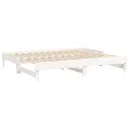 Lit coulissant Blanc 2x(80x200) cm Bois de pin massif