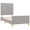 Cadre de lit avec tête de lit Gris clair 100x200 cm Tissu