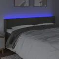 Tête de lit à LED Gris foncé 183x16x78/88 cm Velours