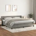 cadre de lit et matelas Gris clair 200x200cm Velours