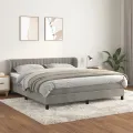 cadre de lit et matelas Gris clair 160x200cm Velours