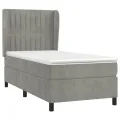cadre de lit et matelas Gris clair 80x200 cm Velours