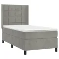 cadre de lit et matelas Gris clair 80x200 cm Velours