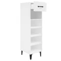 Armoire à chaussure Blanc brillant 30x35x105 cm Bois ingénierie