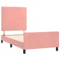 Cadre de lit avec tête de lit Rose 100x200 cm Velours