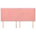 Tête de lit avec oreilles Rose 203x16x118/128 cm Velours