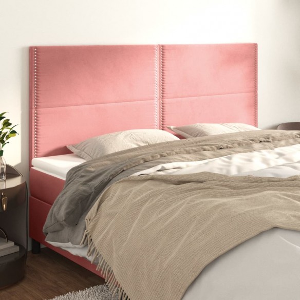 Têtes de lit 4 pcs Rose 100x5x78/88 cm Velours