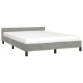 Cadre de lit avec tête de lit Gris clair 140x190 cm Velours