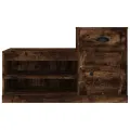 Armoire à chaussures chêne fumé 100x42x60 cm bois d'ingénierie