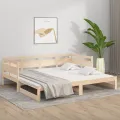 Lit coulissant Bois de pin solide 2x(90x200) cm