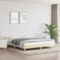 Cadre de lit avec tête de lit Crème 180 x 200 cm Tissu