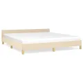 Cadre de lit avec tête de lit Crème 180 x 200 cm Tissu