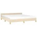 Cadre de lit avec tête de lit Crème 180 x 200 cm Tissu