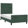 Cadre de lit avec tête de lit Vert foncé 100x200 cm Velours