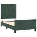 Cadre de lit avec tête de lit Vert foncé 100x200 cm Velours