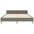 Cadre de lit avec tête de lit Gris foncé 140x190 cm Tissu