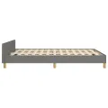 Cadre de lit avec tête de lit Gris foncé 140x190 cm Tissu