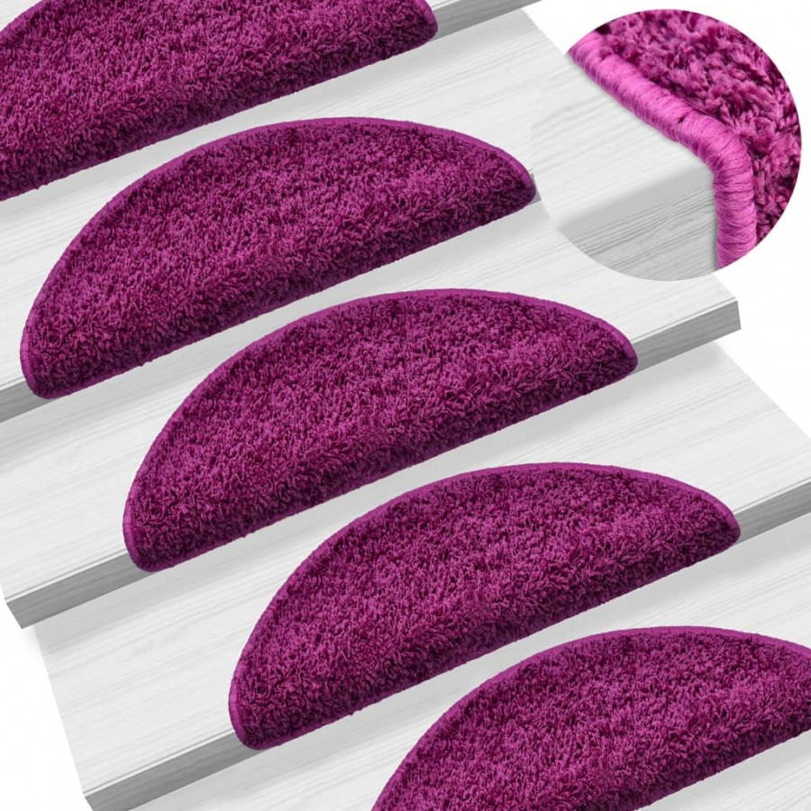 Tapis d'escalier 10 pcs 56x17x3 cm Violet