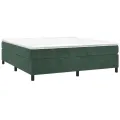 cadre de lit et matelas Vert foncé 200x200cm Velours