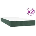 cadre de lit et matelas Vert foncé 200x200cm Velours