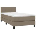 cadre de lit avec matelas LED Taupe 100x200 cm Tissu
