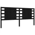 Cadre de lit avec tête de lit noir 200x200 cm bois massif