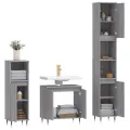 Ensemble d'armoires de salle de bain 3 pcs sonoma gris