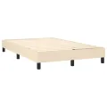 cadre de lit avec matelas Crème 120x200 cm Tissu